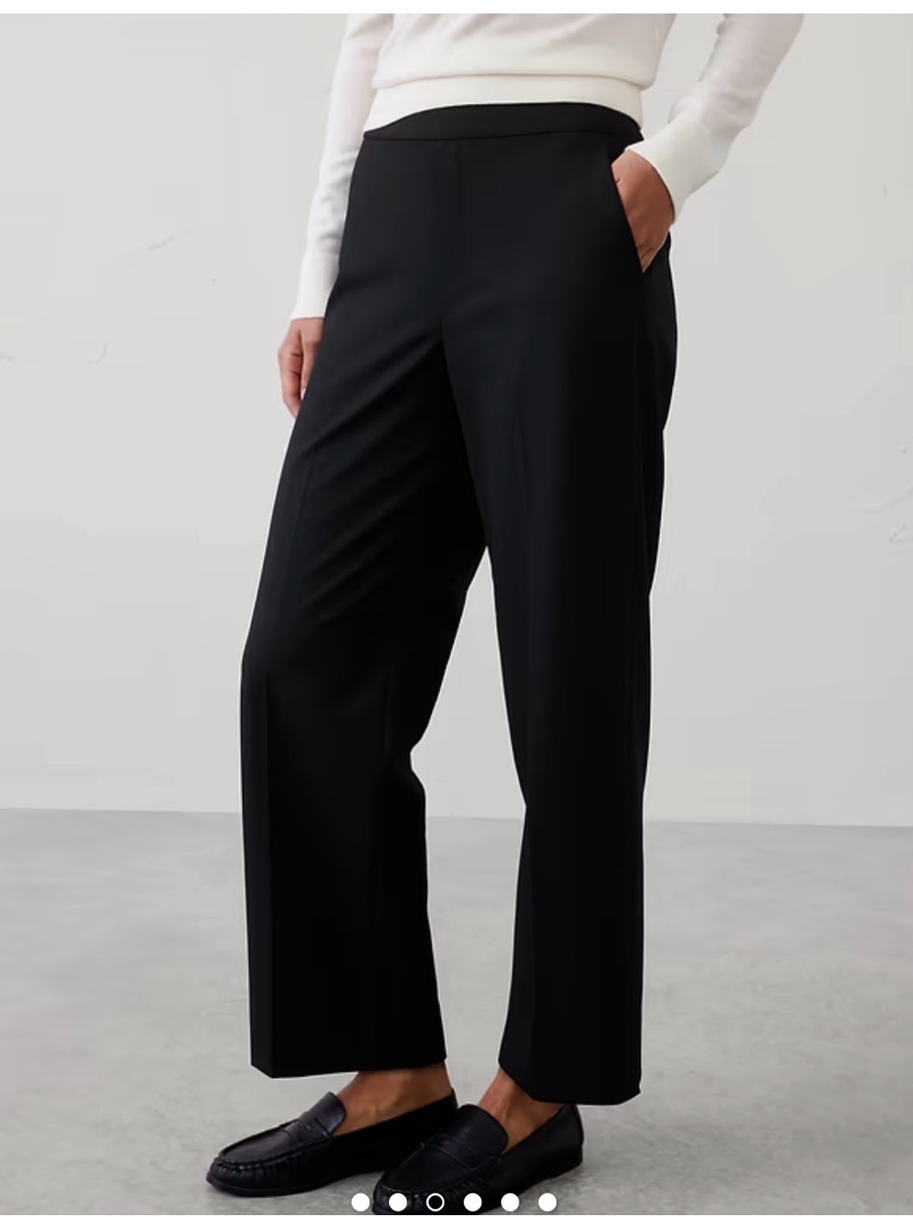 Banana Republic Black Wide-Leg Pull-On Trousers